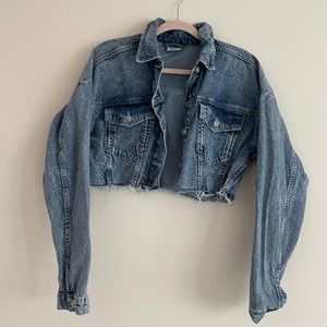 BDG MEDIUM WASH CROPPED DENIM JACKET